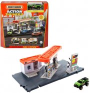 Matchbox GVY84 - Tankstellen Spielset mit 1 Fahrzeug