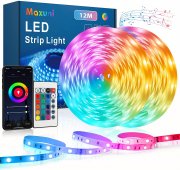 Maxuni 12 Meter 5050 RGB LED Streifen mit APP -Steuerung und Fernbedienung