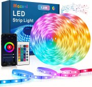 Maxuni 12 Meter 5050 RGB LED Streifen mit APP -Steuerung und Fernbedienung