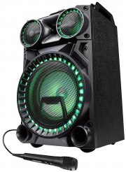 MEDION LIFE X64030 Bluetooth Partylautsprecher mit Drum Pads, Mikrofon und LED Lichteffekten