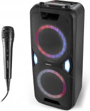 MEDION P67038 2x 220 Watt Party-Soundsystem mit UKW Radio, Bluetooth , Karaoke-Funktion