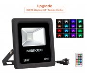 MEIKEE 10W RGB Strahler,Fernbedienung, 4 Modi 16 Farben, Memory-Funktion, RGB Fluter IP66