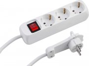 Meister Steckdosenleiste 3-fach - Extraflacher Stecker 2 m Kabel IP20 Beleuchteter Schalter