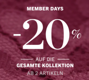 Memberdays mit 20% Rabatt auf das komplette Sortiment ab 2 Artikel bei Hunkem&ouml;ller