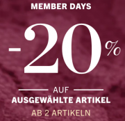 Memberdays mit 20% Rabatt auf das komplette Sortiment ab 2 Artikel bei Hunkem&ouml;ller