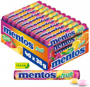 Mentos Fruit Dragees 40 Rollen Bonbons mit Frucht-Geschmack