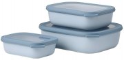 Mepal Cirqula 3-teiliges Frischhaltedosen Set 500 ml, 1000 ml und 2000 ml mit Deckel