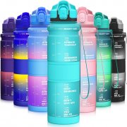MIKAMEE BPA-freie Tritan 500ml Trinkflaschen mit Zeitangaben