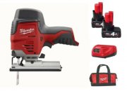 Milwaukee M12 JS Ak&shy;ku-Stich&shy;s&auml;&shy;ge + 2x M12B4 4,0Ah Akku + Lader in Tasche bis 45&deg; f&uuml;r 239&euro;