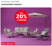 Mindestens 20% Extra-Rabatt auf &uuml;ber 63.000 ausgew&auml;hlte Garten-Artikel bei Otto