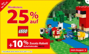 Mindestens 25% Rabatt auf LEGO + 10% Extra-Rabatt im Spiele Max Shop