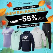 Mindestens 55% Rabatt im New Balance Baumwolle Sale + gratis Versand bei Geomix