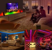 MINGER DreamColor LED Streifen mit eingebautem IC, 5m RGB Strips Sync Musik
