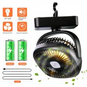 Mini USB Ventilator mit Led Licht Einstellbar Geschwindigkeiten 4400mAh Wiederaufladbarer Batterie
