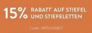 mirapodo: 15% Rabatt auf Stiefel & Stiefeletten