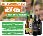 Mittsommerdeals mit mindestens 44% und maximal 58% Rabatt im Weinvorteil Shop