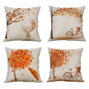 MIULEE 4er Pack Herbst Ahornblatt Stil Leinen Kissenbez&uuml;ge f&uuml;r 19,99&euro; mit Prime
