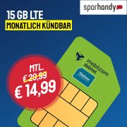 mobilcom-debitel 15 GB LTE Internet-Flat + Allnet- und SMS-Flat nur 14,99 &euro; monatlich 
