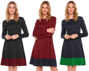 Modisches Kleid mit langen Armen von ACEVOG f&uuml;r Damen f&uuml;r 16,99 Euro statt 42,47 Euro