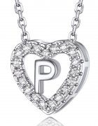 MomentWish Silberkette mit "P"-Anh&auml;nger und Moissanit/Diamant f&uuml;r nur 9,99&euro;