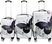 Monopol Butterfly 4-Rollen Hartschalenkoffer Set 56/68/79 cm