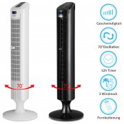 Monzana 3 Stufen Turmventilator mit Fernbedienung