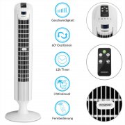 Monzana 3 Stufen Turmventilator mit Fernbedienung und Timer
