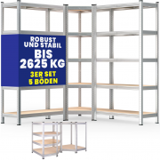 Monzana 3er Set Schwerlast- und Eckregal verzinkt je 875kg