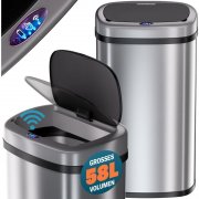 Monzana 58 Liter Edelstahl Sensor M&uuml;lleimer