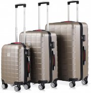 Monzana Exopack 3-teiliges Hartschalenkoffer-Set mit 360&deg; Rollensystem und Teleskopgriff