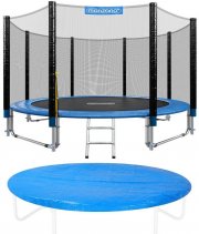Monzana Gartentrampolin 305cm inkl Sicherheitsnetz und Regenabdeckung