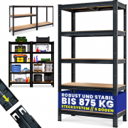 Monzana Schwerlastregal 180x90x40cm bis 875kg belastbar
