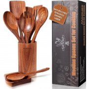 Mooues Kochl&ouml;ffel-Set aus Teakholz (9 Teile) f&uuml;r 29,99&euro;