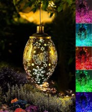 Mopha LED Warmwei&szlig; + RGB Solarlaterne f&uuml;r Au&szlig;en