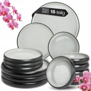 Moritz & Moritz SOLID UNI 18-teiliges Steinzeug Geschirr Set f&uuml;r 6 Personen