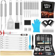 Morole 45 teiliges Edelstahl Grillbesteck Tool Set im Koffer