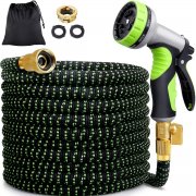 MOSFiATA ausdehnbarer Gartenschlauch mit Messing-Adapter und Spritzpistole