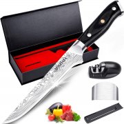 MOSFiATA Ultra Sharp Ausbeinmesser mit Fingerschutz, Messersch&auml;rfer und Klingenschutz in Geschenkbox