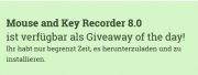 Mouse and Key Recorder 8.0 gratis statt 19 Euro.