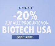 Muskelmacher Shop- 20% auf Bio Tech Produkte 