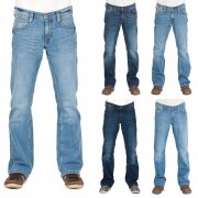Mustang Herren Jeans Oregon Bootcut Denim Blau 99% Baumwolle