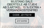 Mustang Sale mit bis zu 80% Rabatt + 10% Extra-Rabatt ab drei Artikel im Jeans Direct Shop