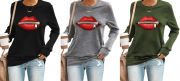 N\C Damen Casual Lose Langarmshirt Rundhals