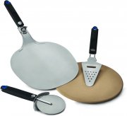 Napoleon Pizza Starter Kit mit Pizzastein, Pizzaschneider, gro&szlig;er Pizzaschaufel und 2-in-1 K&auml;sehobel