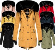 Navahoo Damen Winterjacken FVS4 Stepp mit Kunstpelz