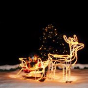 NCC-Licht LED Rentier mit Schlitten 11 Meter Lichtschlauch f&uuml;r innen & au&szlig;en 120 x 66 x 23cm