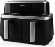 Nedis &lrm;KAAF320BK Doppel-Hei&szlig;luftfritteuse 2x 4,2 Liter