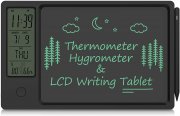 NEWYES 9,5-Zoll LCD-Schreibtafel mit Uhr/Kalender/Temp/Luftfeuchtigkeit Anzeige