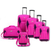 nicht sch&ouml;n, aber fast geschenkt: 6teilig Weichgep&auml;ck Reisetrolley Reisekoffer 