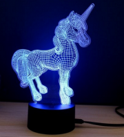 Niedliche 3D Einhorn-LED-Lampe mit Gutscheincode f&uuml;r 4,89 &euro; statt 8,77 &euro; inkl. Versand bei Rosegal